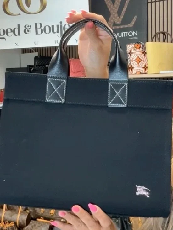 Burberry Black Tote with Leather Handles - Picture 4 of 16